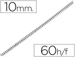 CJ200 espirales Q-Connect metálicos negros 10mm. paso 4:1